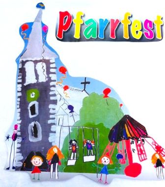 Logo Pfarrfest 2023 - bunt (c) St. Barbara Breinig