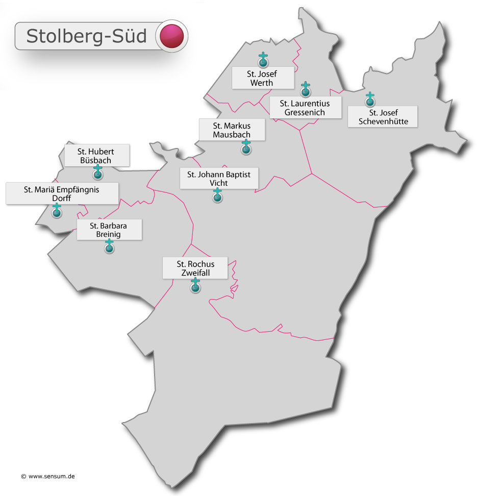 Stolberg-Süd - Karte (c) Bistum Aachen